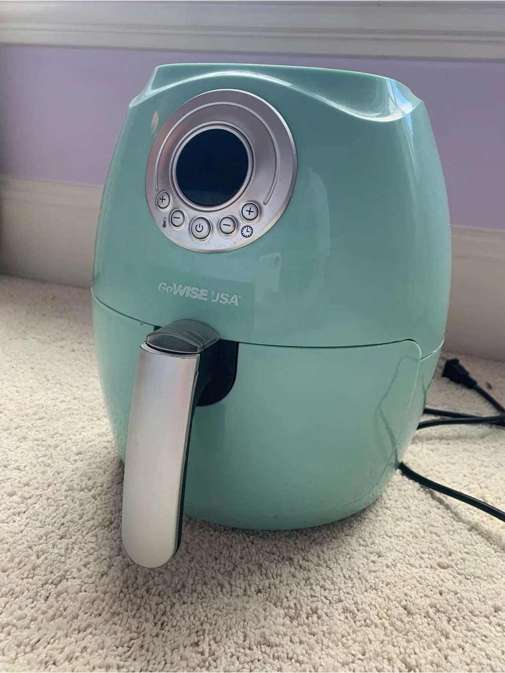 Mint Green Digital Air Fryer - Compact Portable Cooker